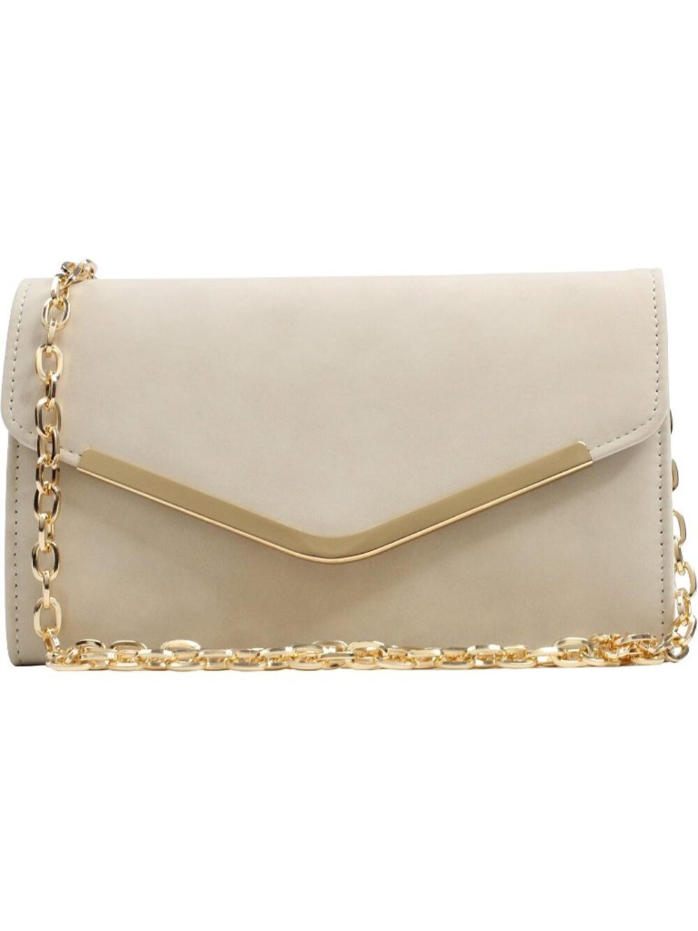 Women's Beige-1 Clutch Purse Envelope Handbag Detachable Chain for Evening Bag